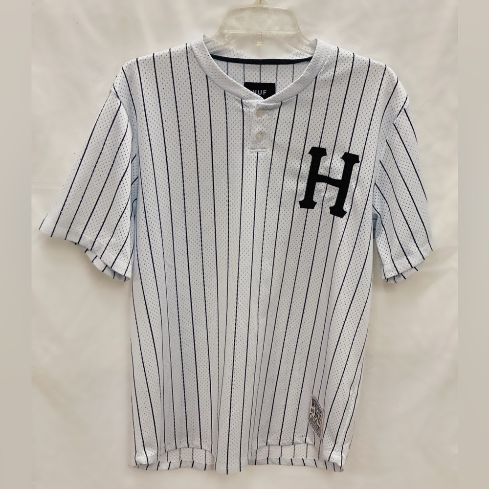 HUF White and Black Pinstripe Jersey
